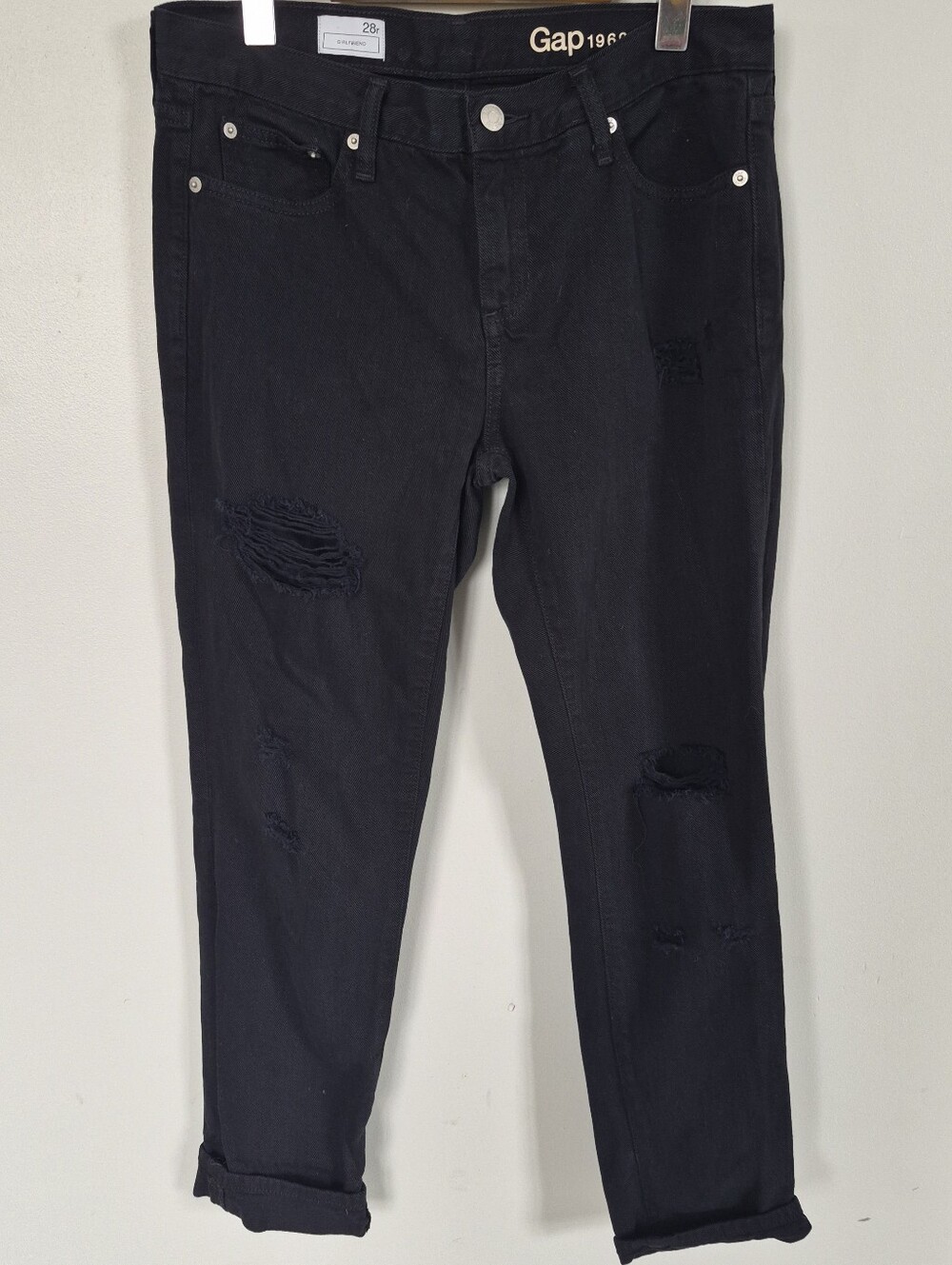 GAP Black Distressed Boyfriend Jeans